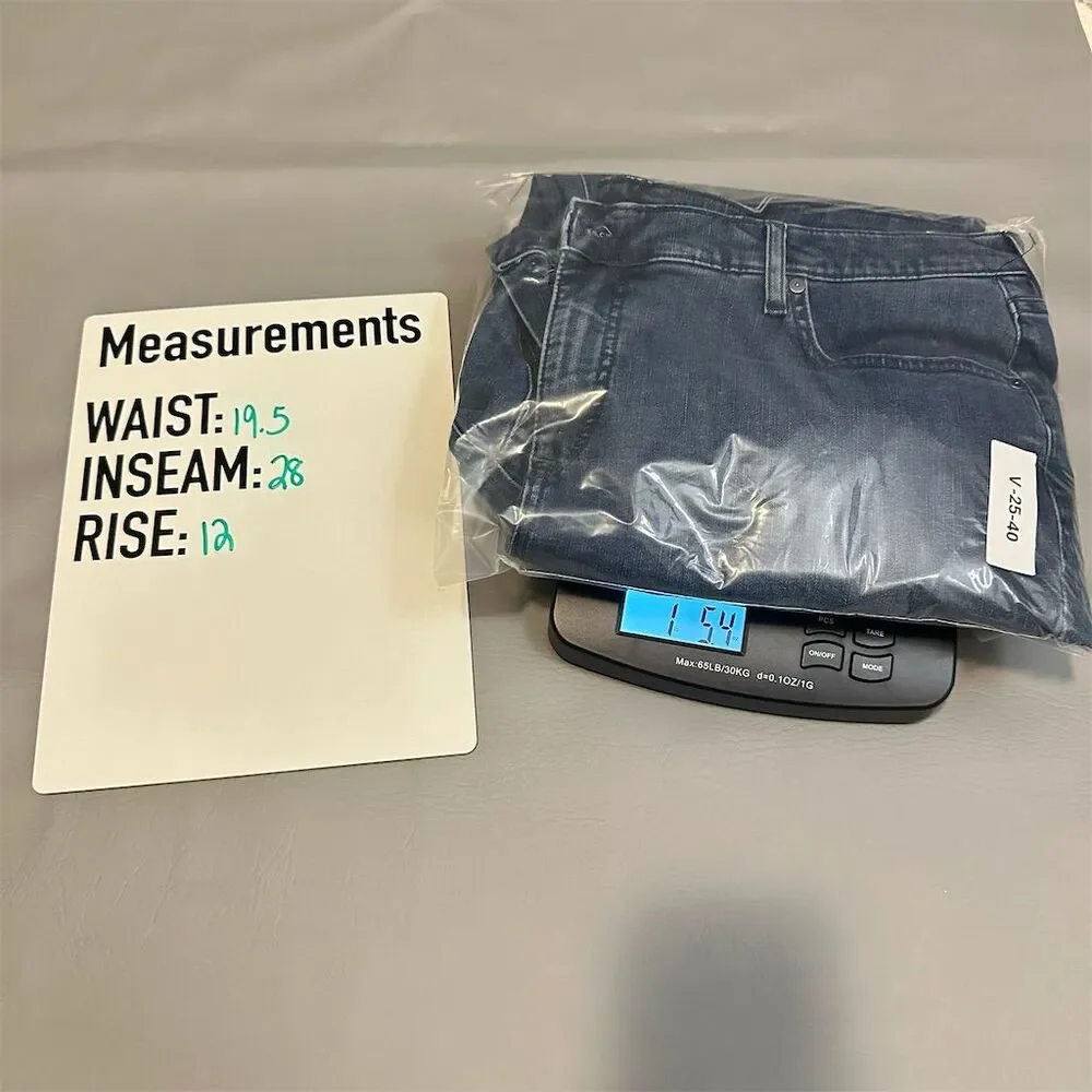 H by Halston Women's Plus Size 20 Blue Rhinestone Ankle‎ Jeans